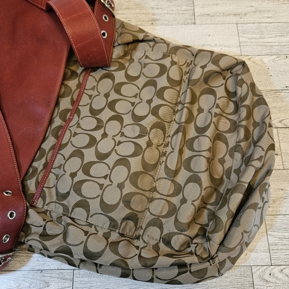 Coach Vintage 9151 Red Leather Legacy Duffle Bucket Tote D2S-9151 Hobo Boho - Picture 5 of 14